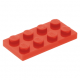 LEGO lapos elem 2x4, piros (3020)